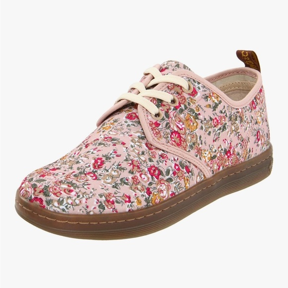 Dr. Martens Shoes - Dr. Martens Pink Floral Women's sneaker canvas comfy Flats